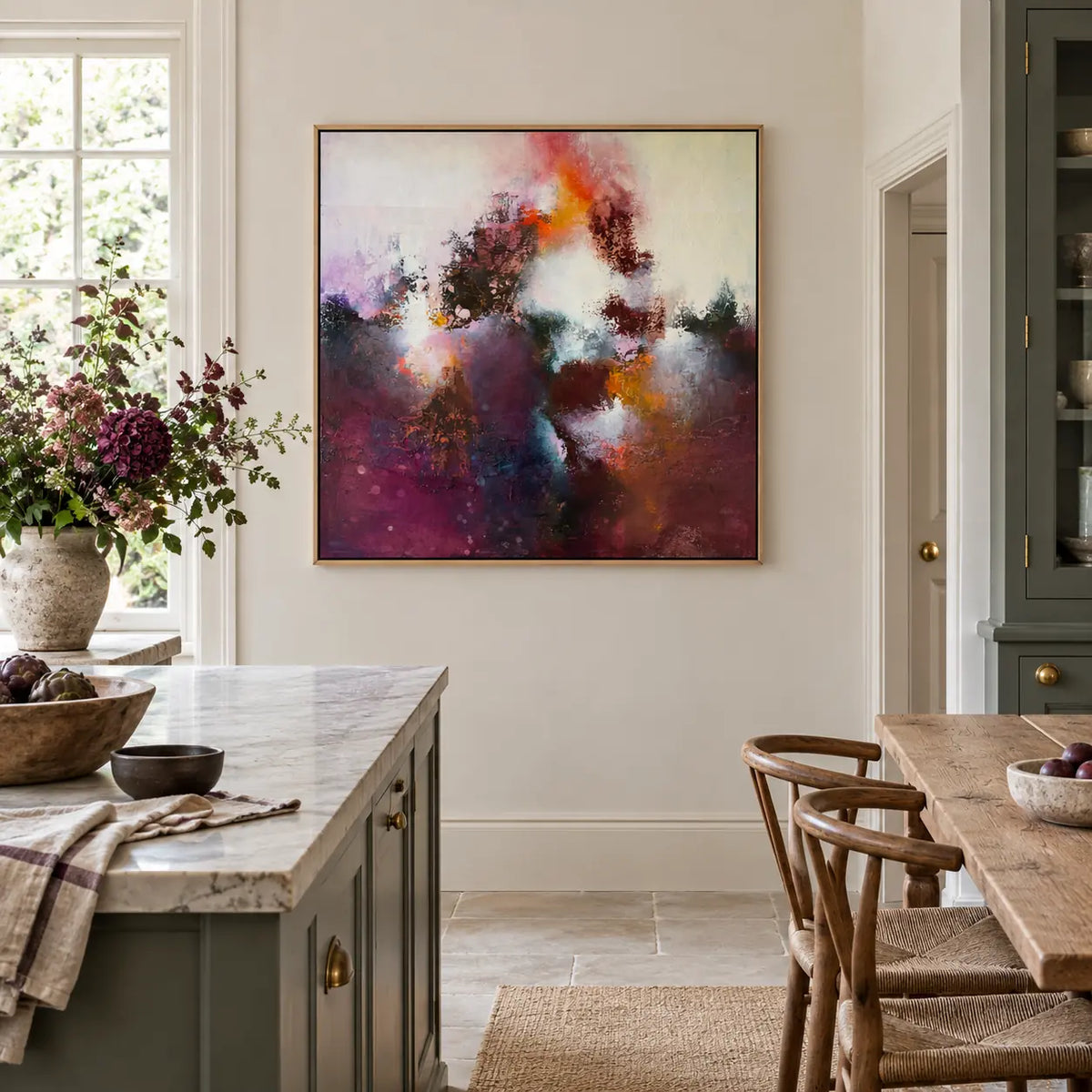 Sunrise Ruby original artwork in an oak float frame — kitchen | Nicola Bird