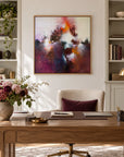 Sunrise Ruby original artwork in an oak float frame — office | Nicola Bird