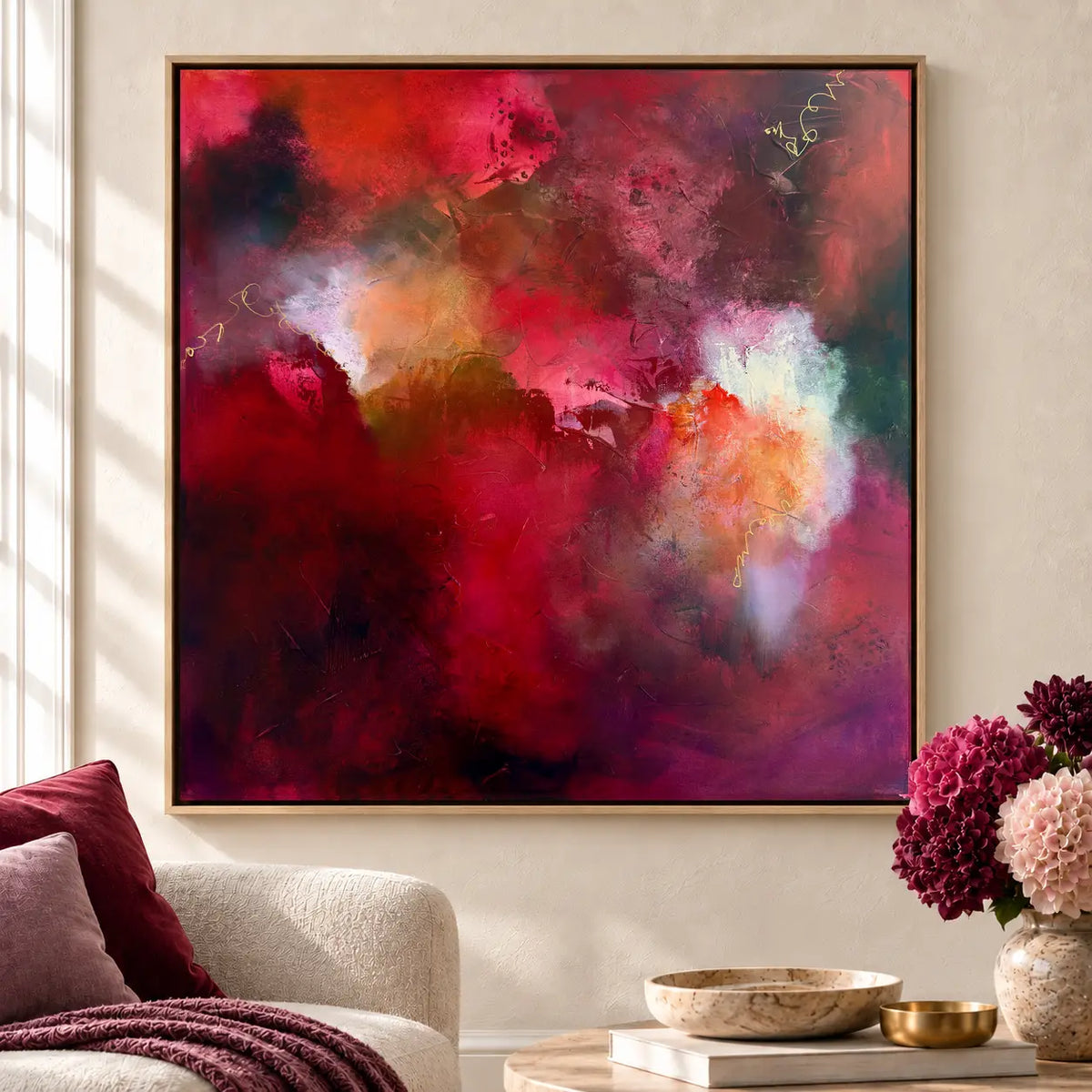 The Lover original artwork in an oak float frame — cropped hero | Nicola Bird