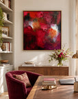 The Lover oak float-framed canvas print in an editorial home office by Nicola Bird