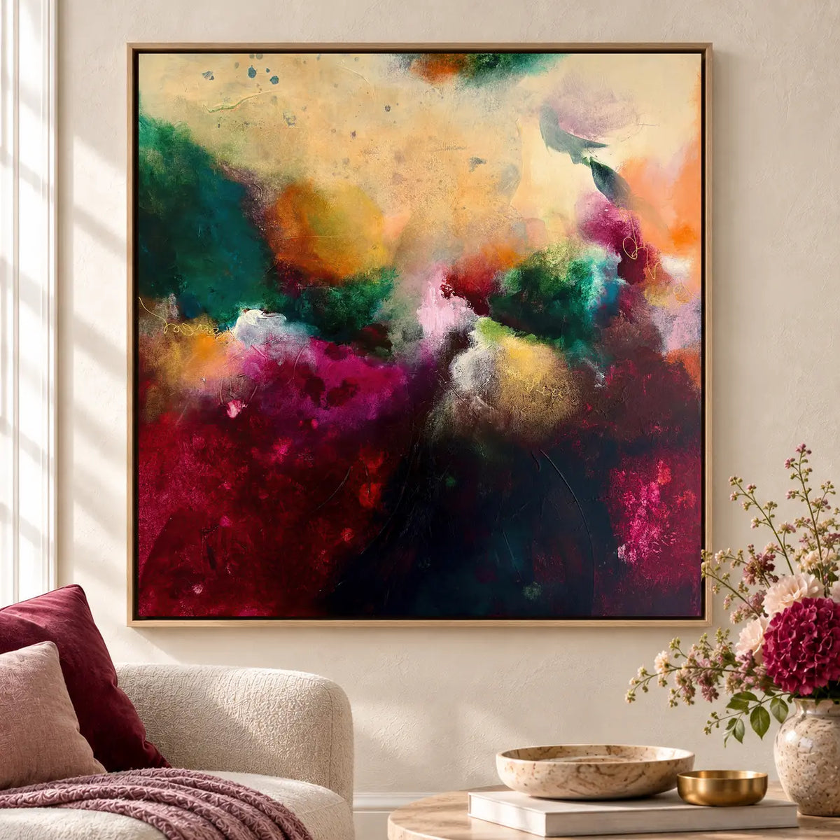 The Mother original artwork in an oak float frame — cropped hero | Nicola Bird