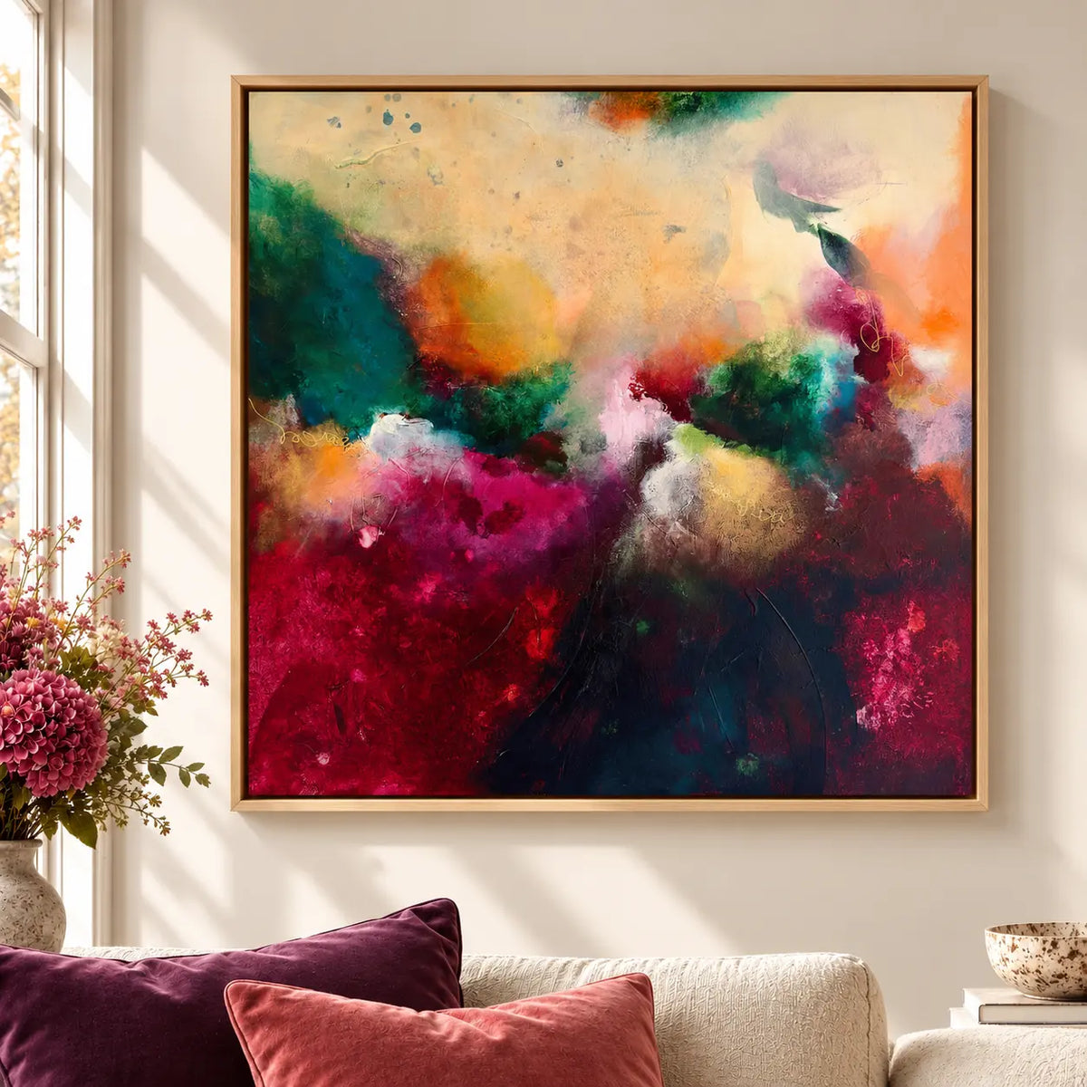 The Mother original artwork in a oak float frame — cropped hero | Nicola Bird