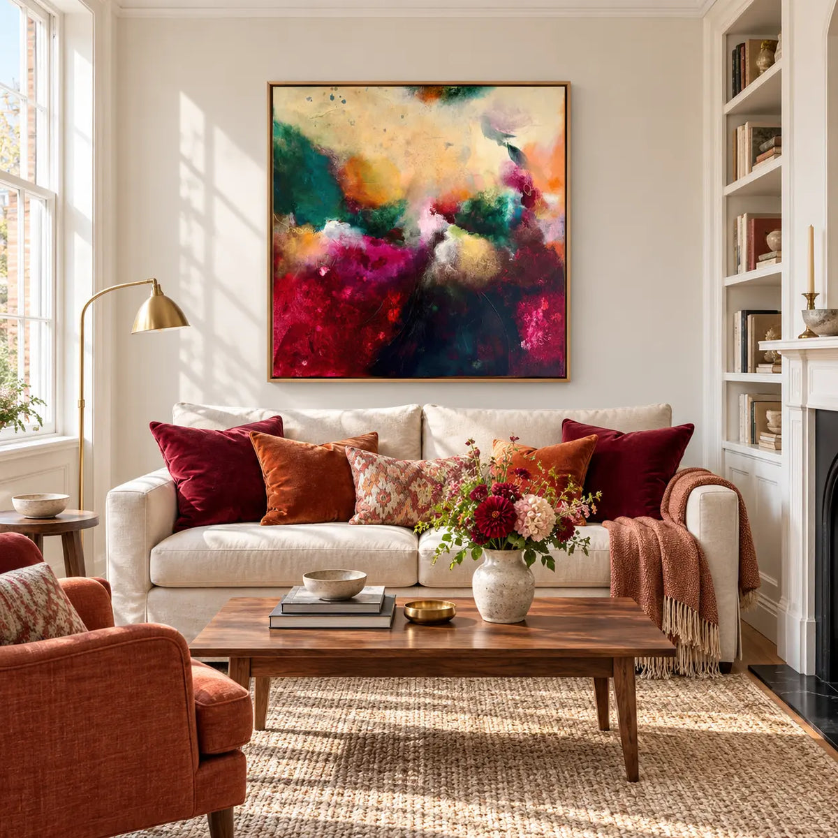 The Mother original artwork in a oak float frame — living room | Nicola Bird