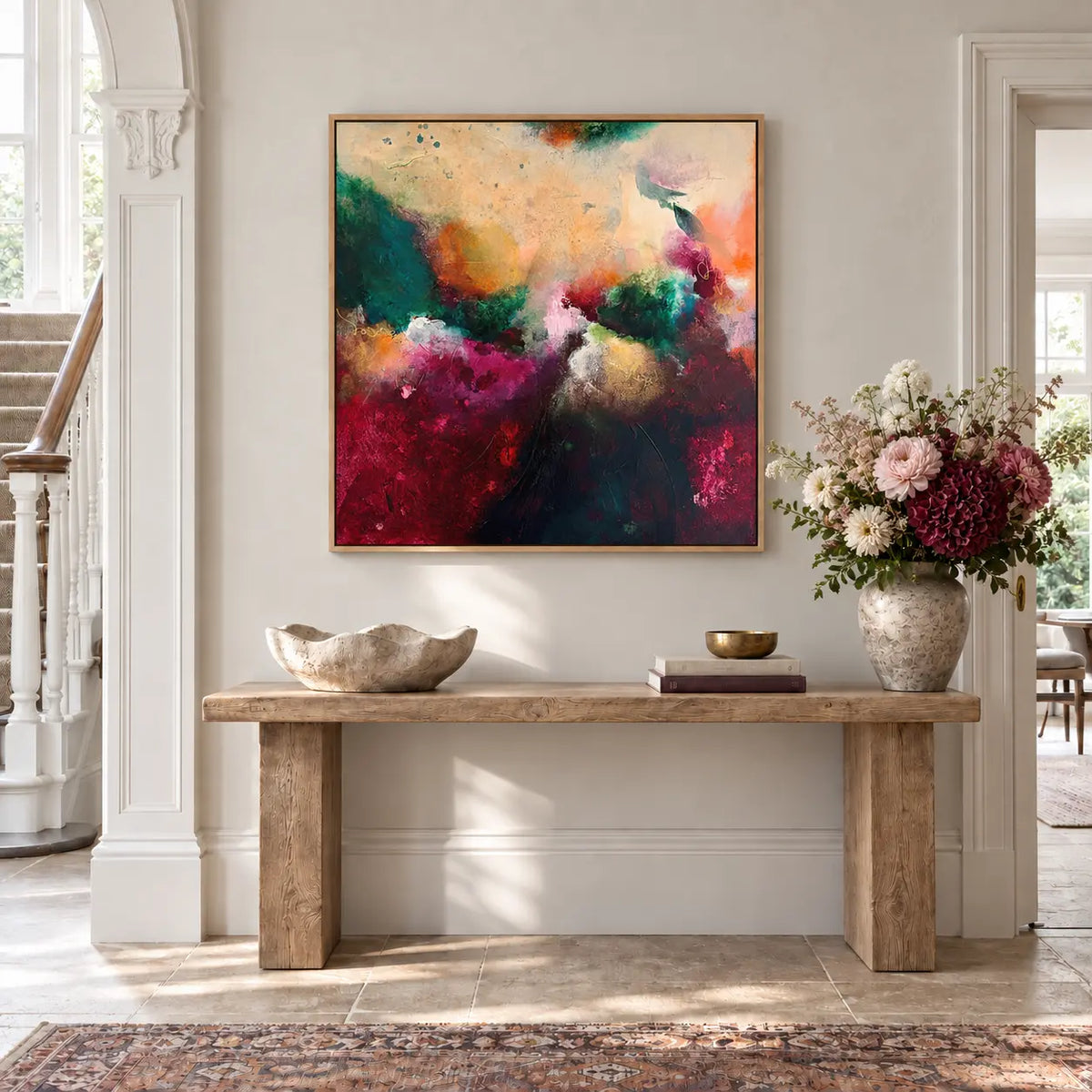 The Mother original artwork in a oak float frame — hallway | Nicola Bird