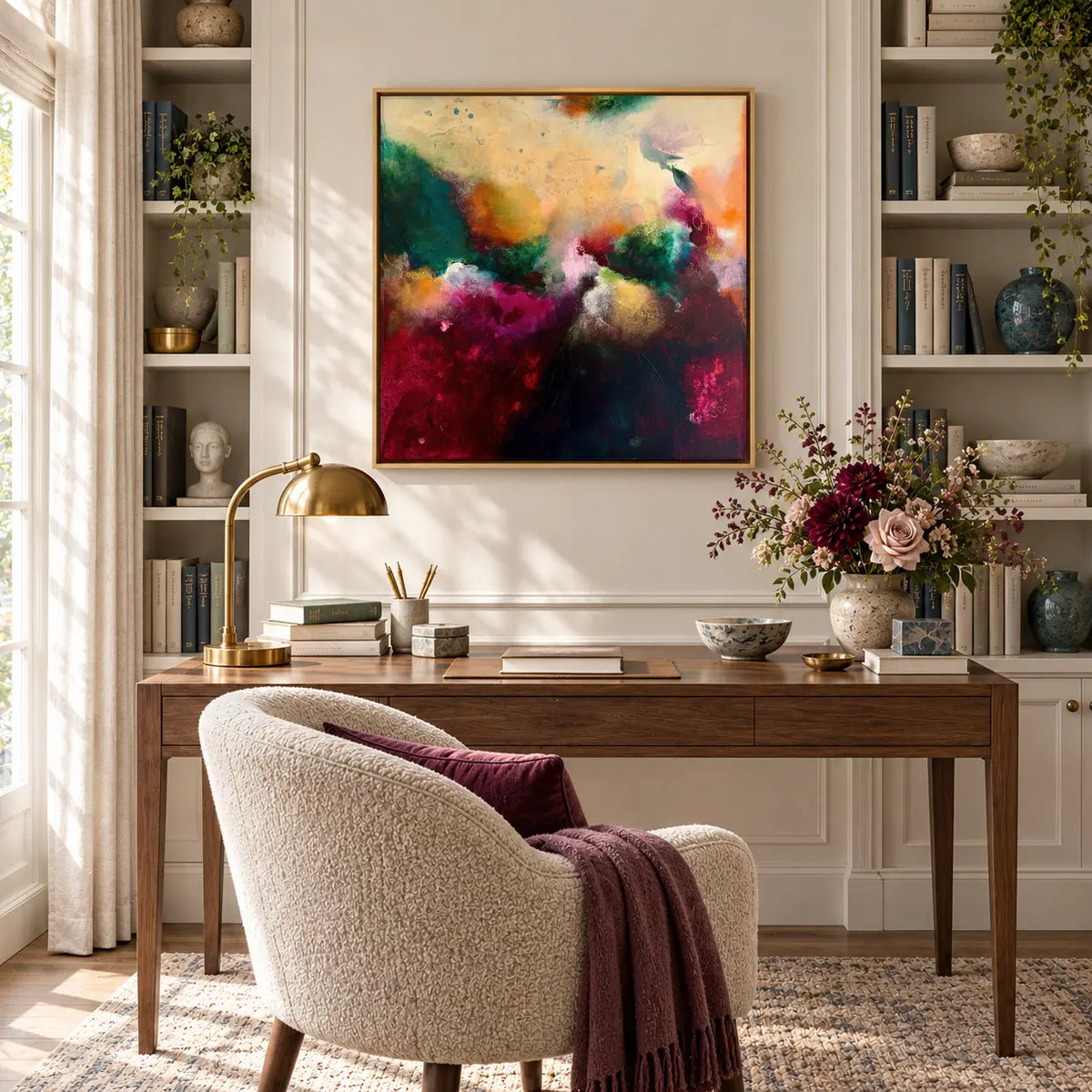 The Mother original artwork in an oak float frame — office | Nicola Bird