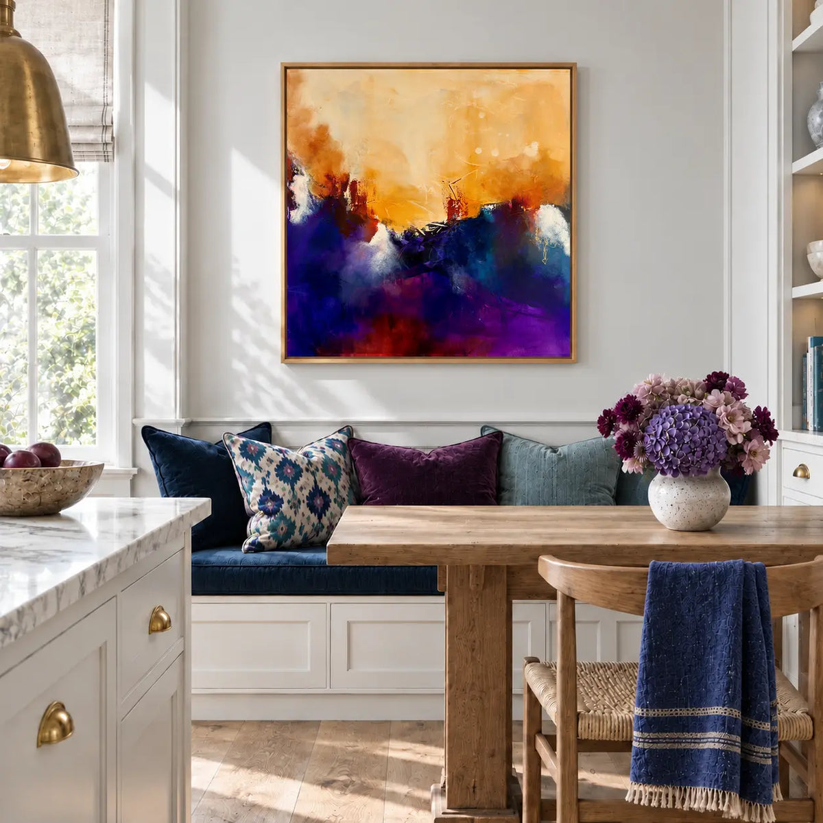 The Queen original artwork in an oak float frame — kitchen | Nicola Bird