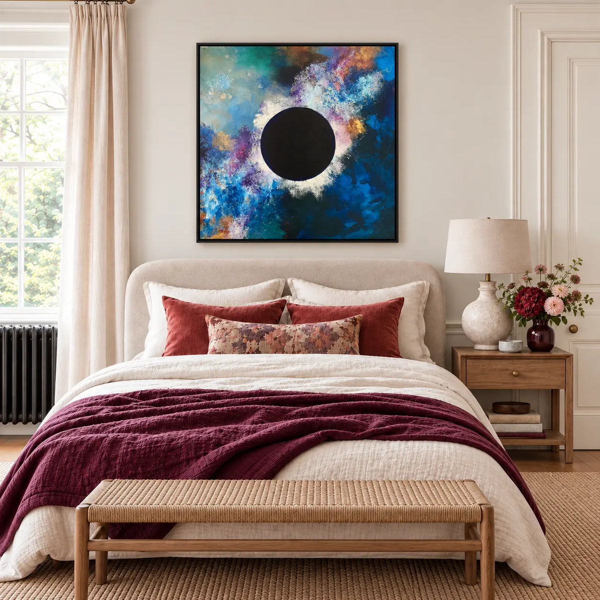 The Sorceress original artwork in a black float frame — bedroom | Nicola Bird