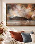 Where Heaven Meets Earth framed canvas print, tight living-room view