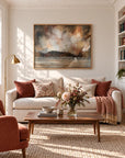 Where Heaven Meets Earth framed canvas print in a light living room